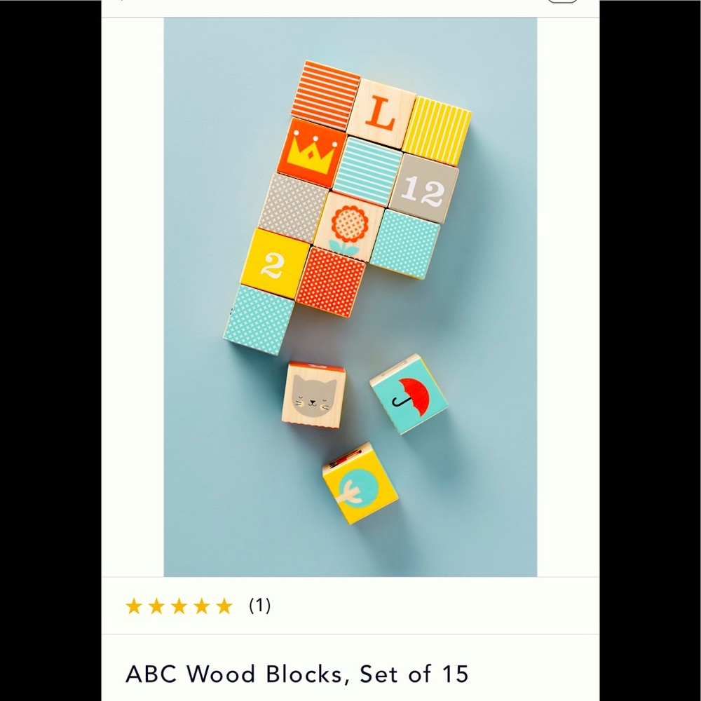 Anthropologie NWT wood blocks